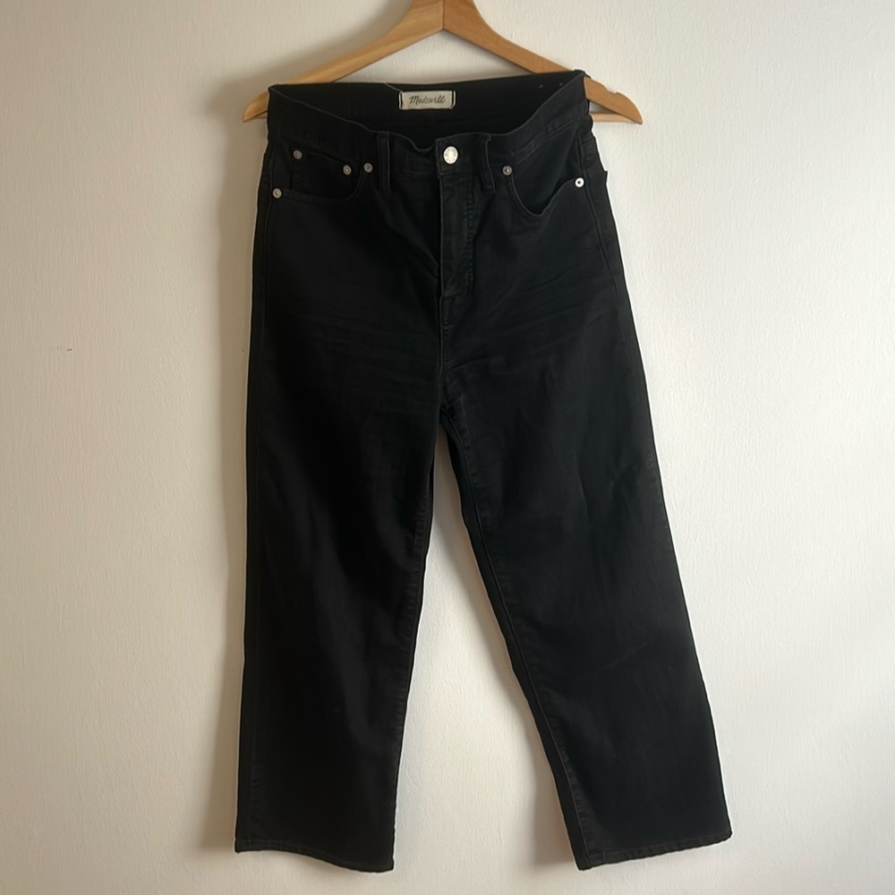 Madewell, 28, black, slim wide leg crop, great condition
